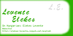 levente elekes business card